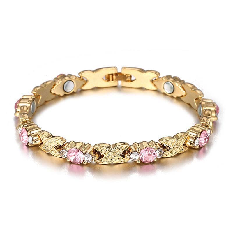 ✨🧲 Pulsera magnética con incrustaciones de diamantes: una opción saludable y elegante para usar las 24 horas. Ligera y ajustable, ¡el regalo perfecto para hombres y mujeres! 💎💖