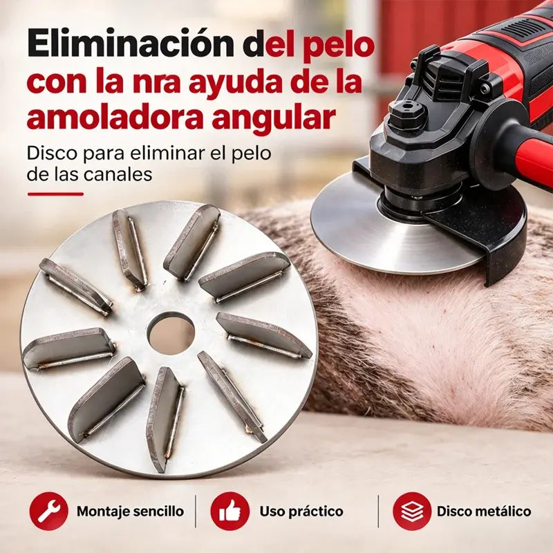 🔧🪚 Disco Desplumador de Acero Inoxidable para Amoladora | Disco Quitapelos para Limpieza y Procesado de Carne de Cerdo, Oveja y Ternera