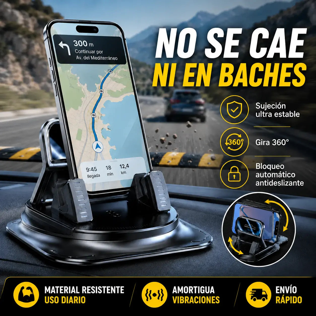 🔥【50%OFF】🚗 Seguro e inteligente: ¡El soporte de teléfono para coche 2 en 1 definitivo! 🚗