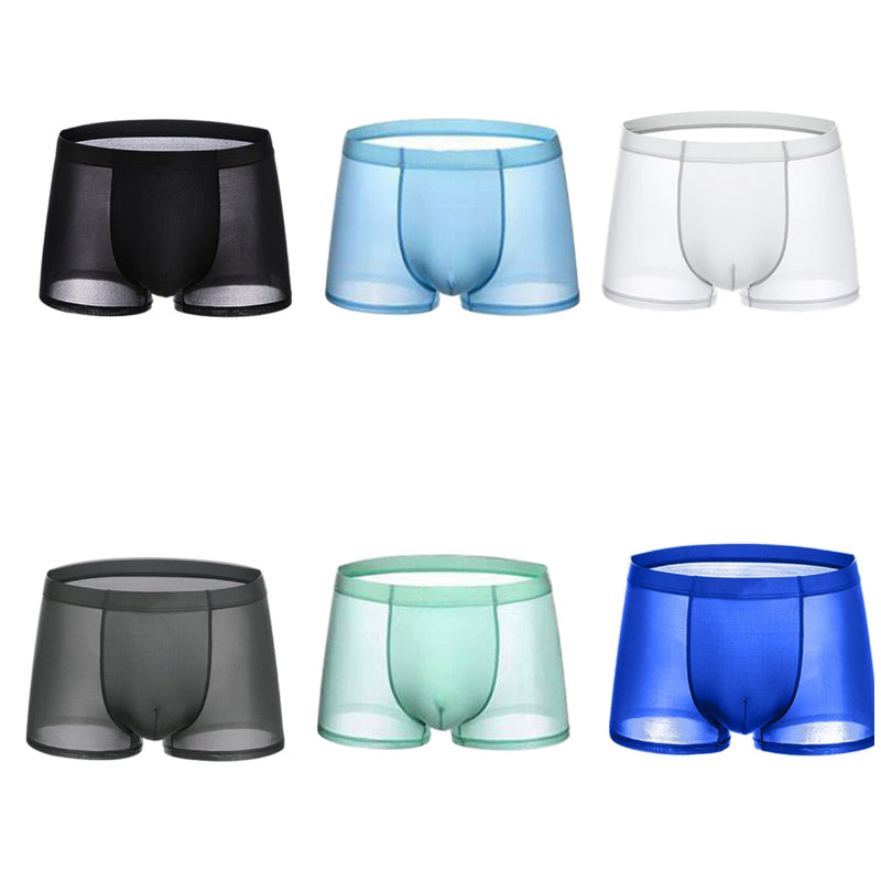 【Juego de 6】Ropa interior transpirable de seda fría para hombre