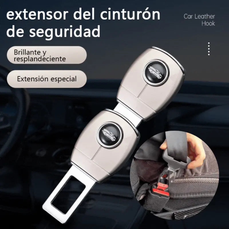 【2 piezas】🚗👍 Extensor metálico para el cinturón de seguridad del coche: diseño extendido para un viaje más cómodo.