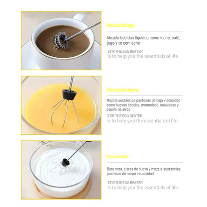 ⚡🥚☕Mini batidora eléctrica de mano, ideal para repostería casera y para montar nata.