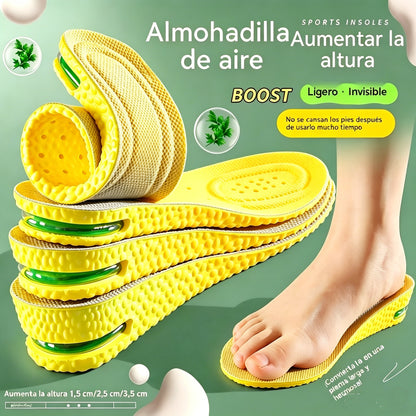 💥【Compra uno y llévate otro gratis】2 pares 👟Plantillas cómodas con cojín de aire y efecto de aumento de estatura 📈