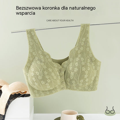 【3sztuk】Damski, bezprzewodowy, koronkowy biustonosz zapinany z przodu【40-100KG】