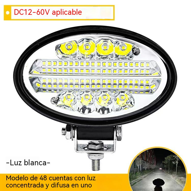 💡🚨【Oferta especial de último día】Faros LED ovalados integrados con difusor y convergente de 48 perlas, adecuados para coches modificados y faros auxiliares para vehículos todoterreno.