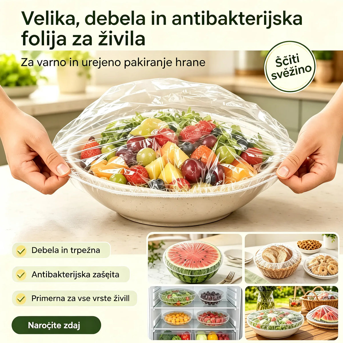 🔥(300 kosov) Samo 21 eur🍽️ Zelo velika, debela, antibakterijska plastična embalaža, primerna za živila