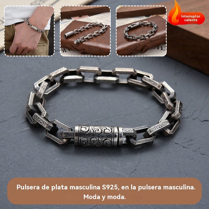 🎉⏰Oferta por tiempo limitado:🔥Pulsera de cuentas retorcidas de plata S925 para hombre