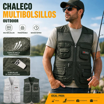 😎【XL-4XL】【55-100kg】Chaleco sencillo y funcional con múltiples bolsillos
