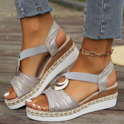 💞【36-43】Nuevas sandalias de verano a la moda con tacón plano, talla grande, suela gruesa.