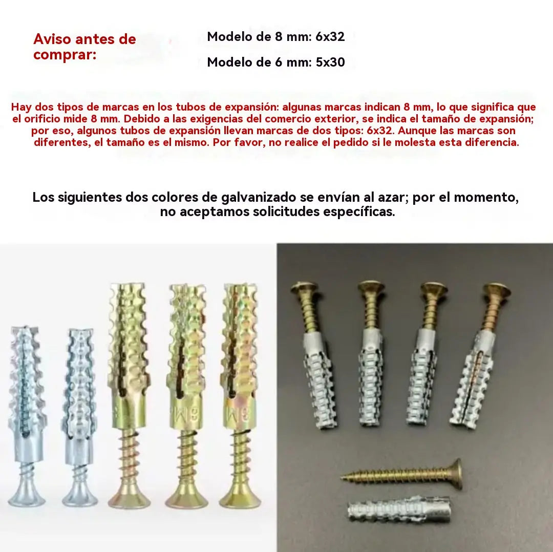 【100/200/300 juegos】🔩 Anclaje metálico dentado súper resistente para fijaciones firmes en cualquier pared