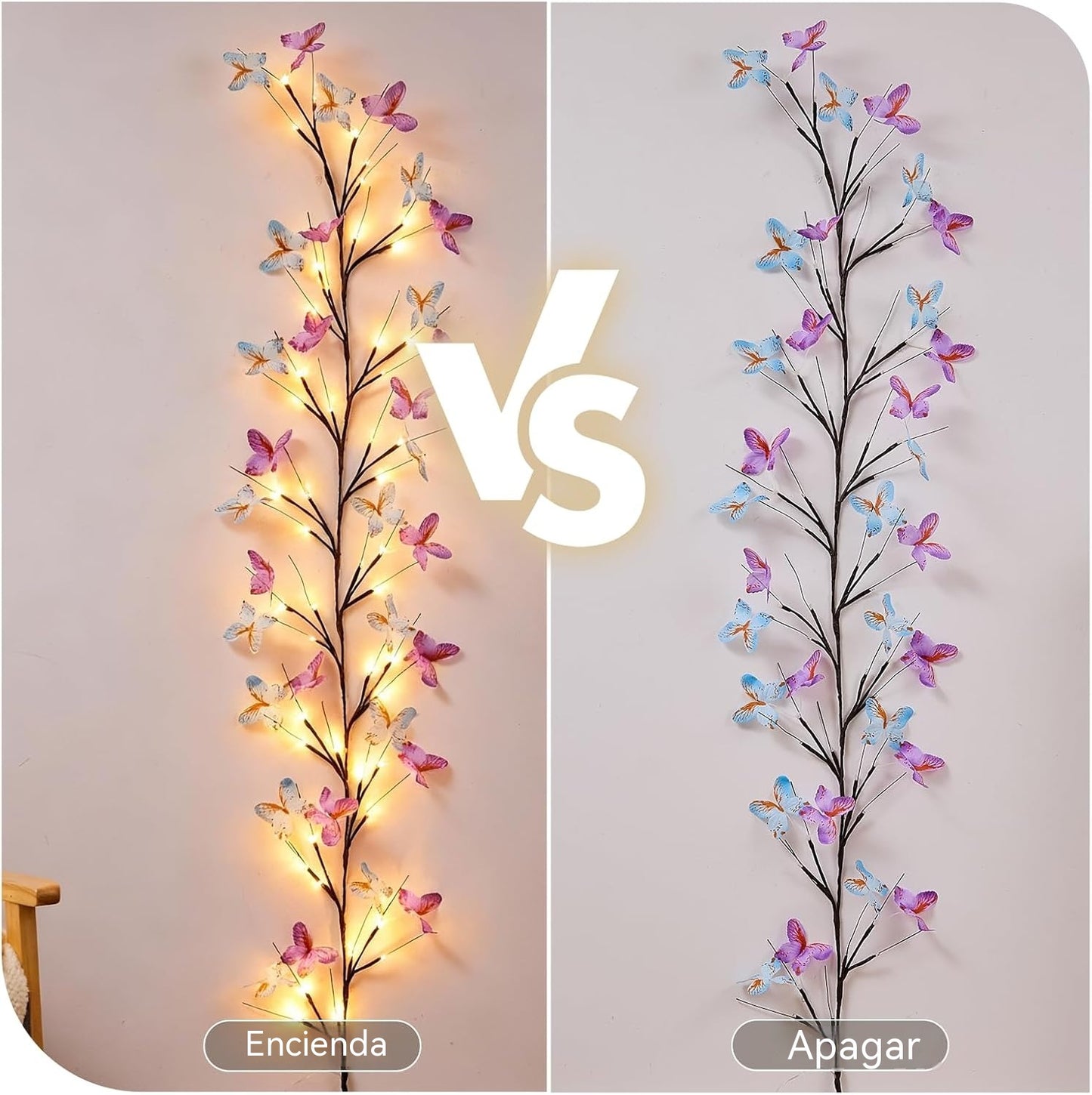 ✨ Luces LED Flexibles en Forma de Enredadera con Mariposas – Decora tu Hogar con un Ambiente Mágico y Cálido 🦋💡