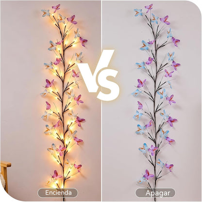 ✨ Luces LED Flexibles en Forma de Enredadera con Mariposas – Decora tu Hogar con un Ambiente Mágico y Cálido 🦋💡