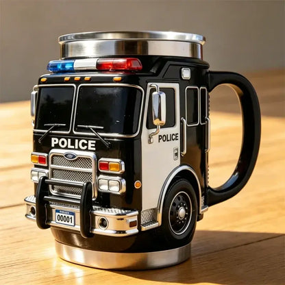 🚛☕ Taza 3D con forma de vehículo – Interior de acero inoxidable, regalo creativo para amantes de la mecánica ✨🔧