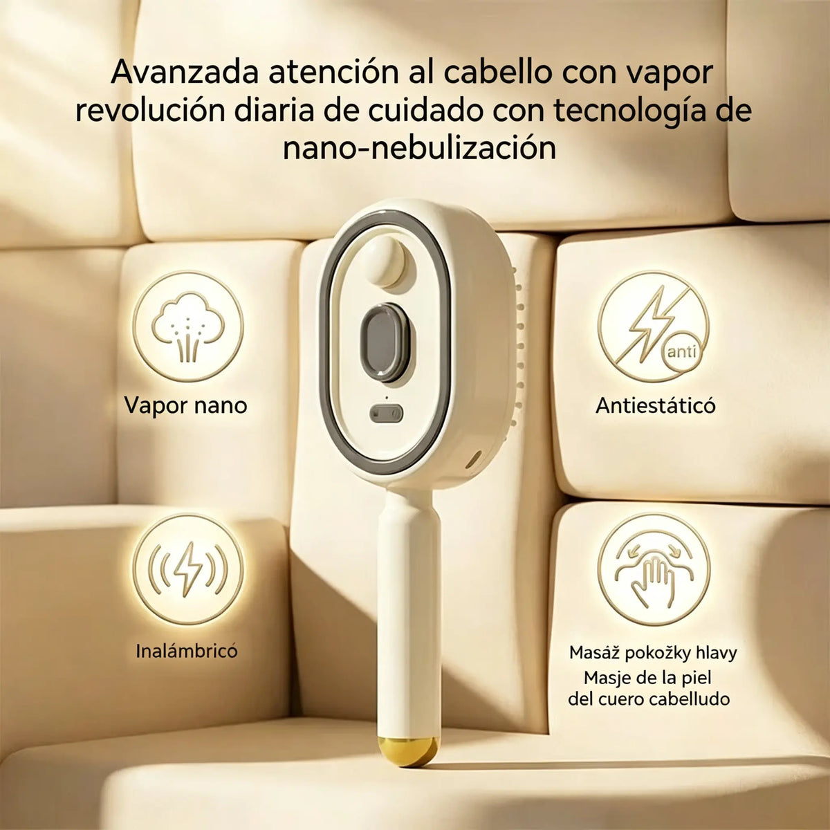 ⚡💨 Pulverizador eléctrico con peine de masaje y cojín de aire