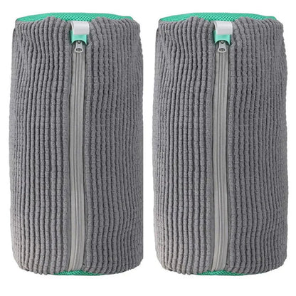 Bolsa cilíndrica para lavar zapatos en la lavadora y para su cuidado.