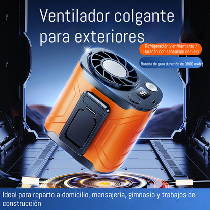 👍【Motor de alta velocidad + iluminación + 199 ajustes de velocidad del viento + pantalla digital inteligente】Ventilador eléctrico montado en la cintura