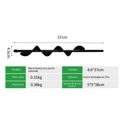 【22-45cm】Barrena de acero al carbono, utilizada para perforar tierra y hielo en árboles, plántulas y en horticultura.