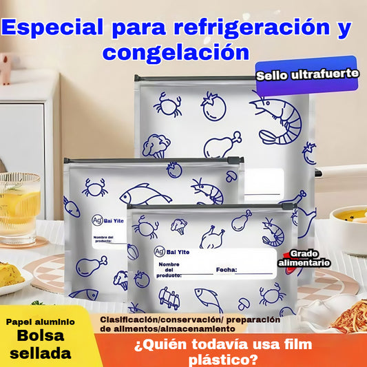 🔥🔥Un total de 60 bolsas de papel de aluminio antibacterianas, súper fáciles de usar, para conservar la frescura.