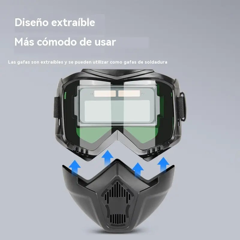 Casco de soldadura totalmente automático con cambio de luz y máscara protectora montada en la cabeza para soldadores