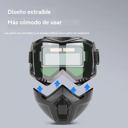 Casco de soldadura totalmente automático con cambio de luz y máscara protectora montada en la cabeza para soldadores