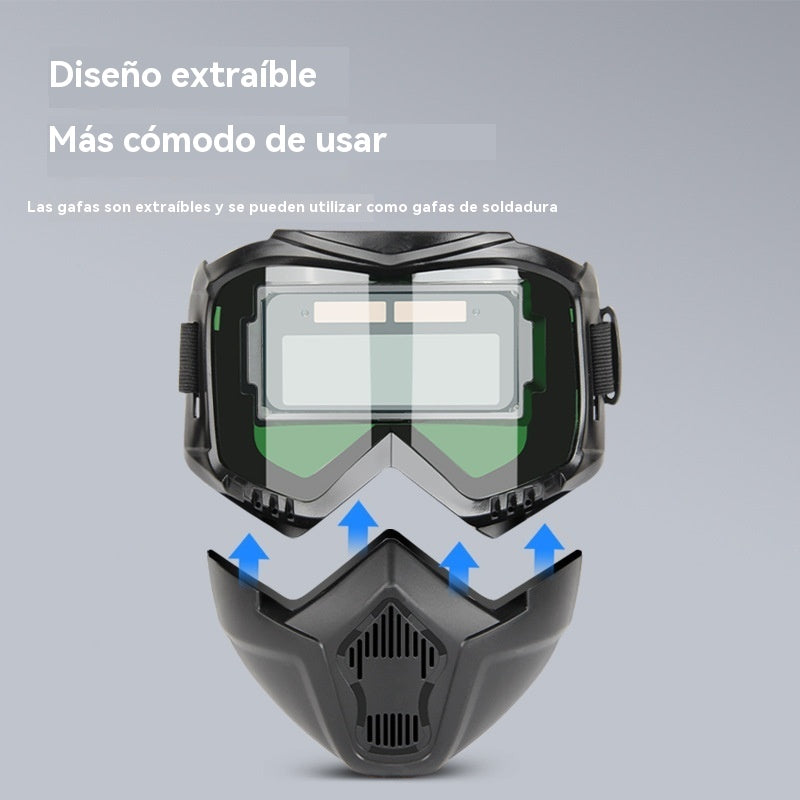🔥【50%OFF】😎Casco de soldadura totalmente automático con cambio de luz y máscara protectora montada en la cabeza para soldadores