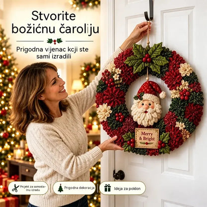 ⏰ POSLJEDNJI DAN! 50% POPUSTA ✨ Napravite božićni vijenac koji ćete s ponosom pokazati 🎄❤️ Komplet za izradu (3D tehnika umetanja tkanine) s uključenim podukama i vodičem.
