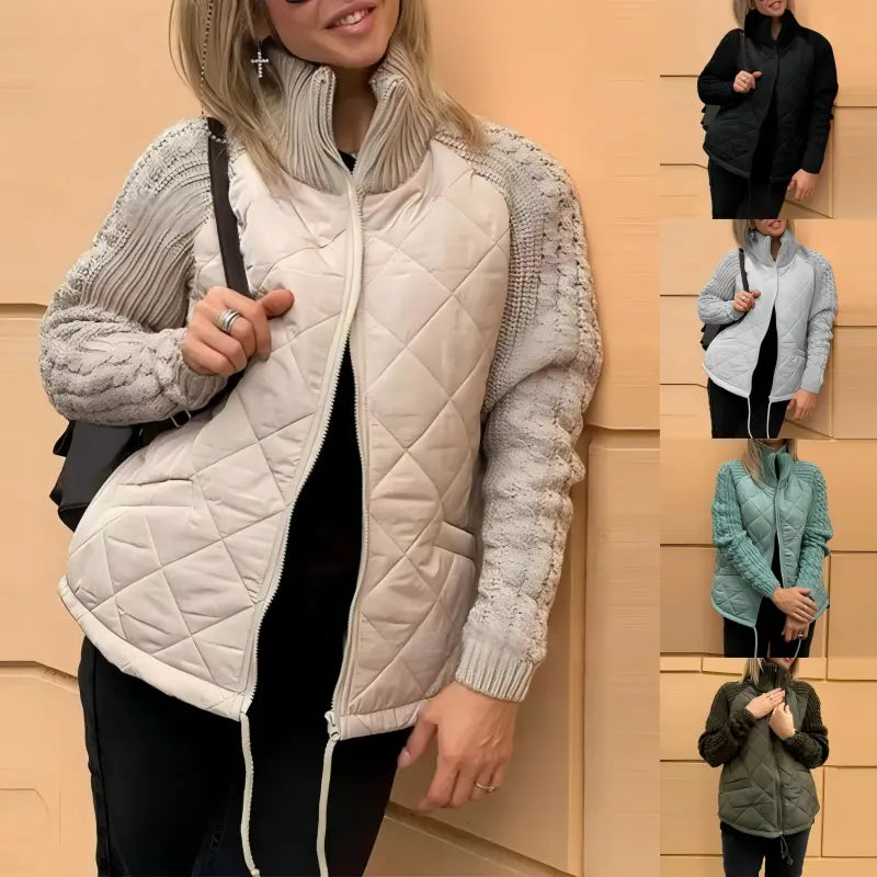 🔥 【S-3XL】Chaqueta acolchada de punto para mujer – ligera, cálida y perfecta para el invierno