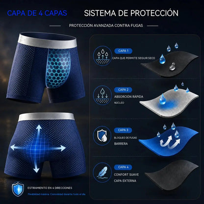 🔥【4 piezas por 26 euros】Calzoncillos bóxer de malla transpirable y cómodos para hombre