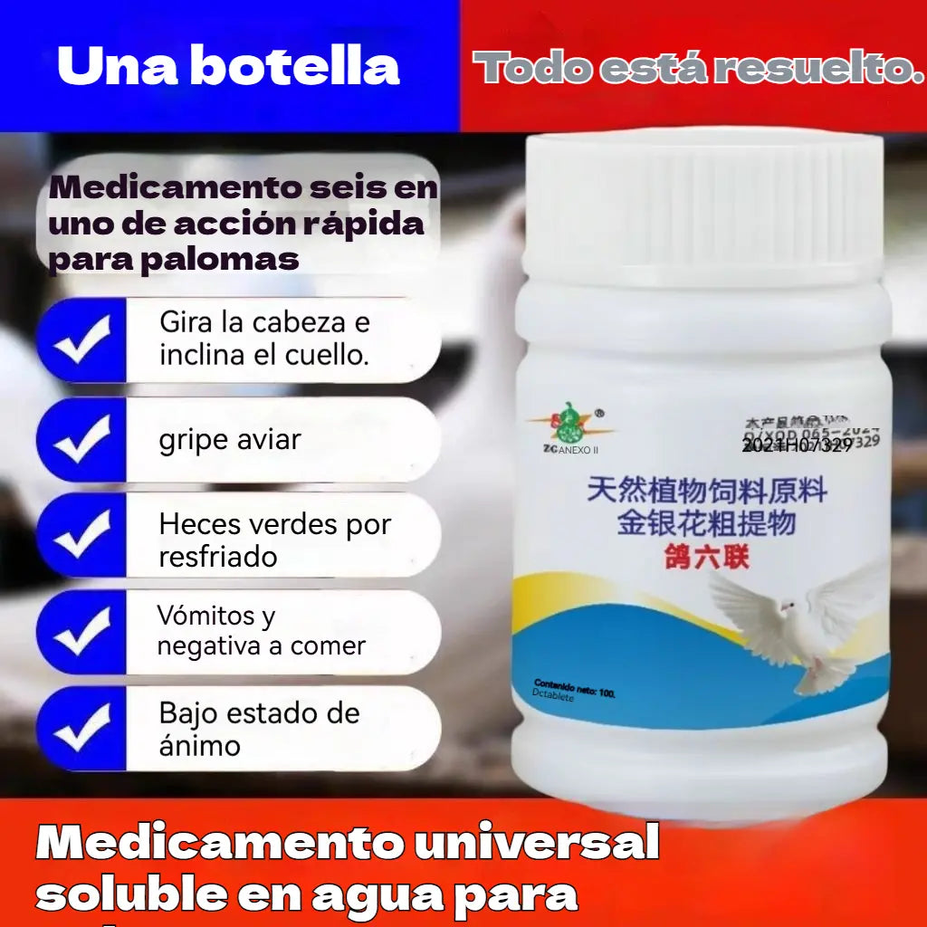 50%OFF🔥🕊️🕊️100 comprimidos, medicamento especial para palomas mensajeras, tratamiento 6 en 1 para palomas: ¡curación rápida, resultados significativos!
