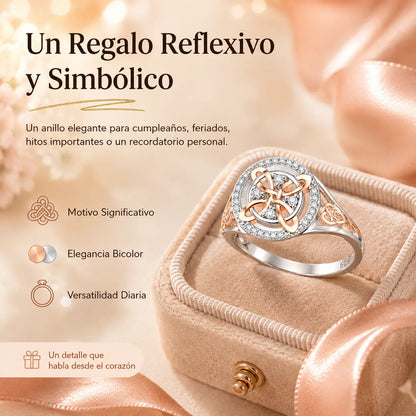 Plata 925 Anillo de protección con nudo de retorno de bruja hecho a mano