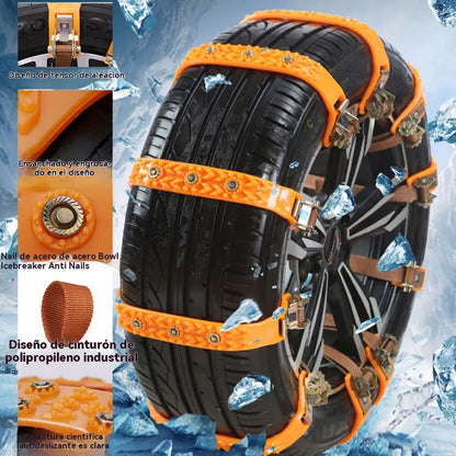 🔥🚗【Paquete de 4, Herramientas de instalación incluidas】🔥 Cadenas de nieve, Cadenas de nieve de emergencia universales para neumáticos de automóvil