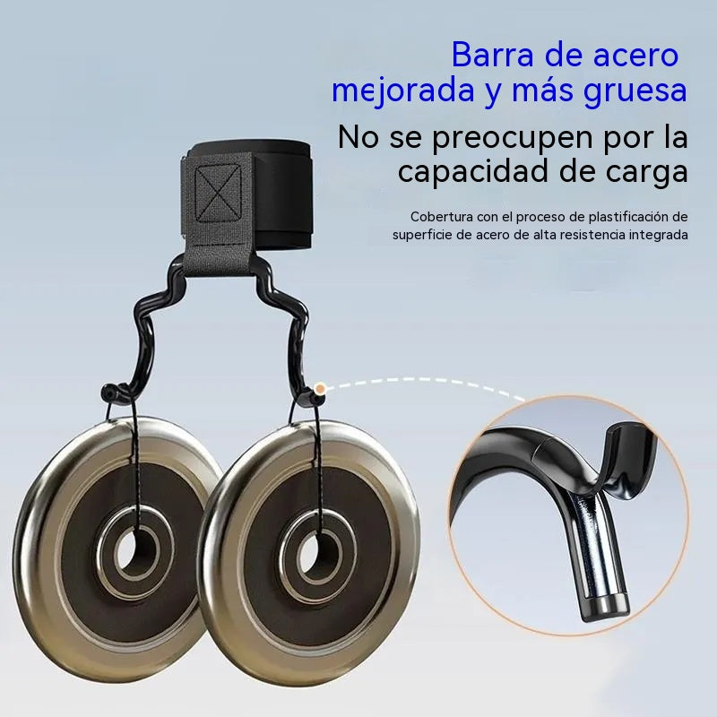 Juego de 2 ganchos de fitness para culturismo y levantamiento de pesas, soporte ensanchado de 125 mm, correas antideslizantes para las muñecas, capacidad de 250 kg para dominadas y peso muerto.