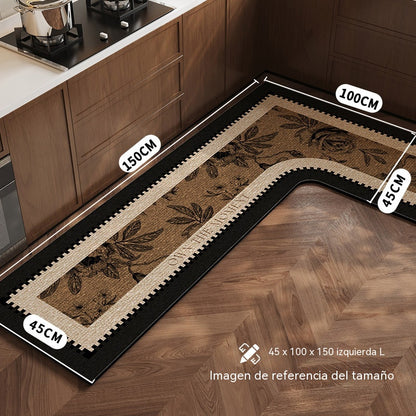 🌸 ¡Oferta! Alfombrilla de cocina floral: absorbe el agua al instante y se mantiene en su sitio. ¡Adiós a las huellas mojadas! 🚿