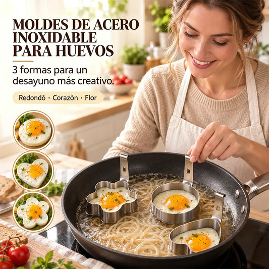 📢50%OFF📢🍳❤️ Molde para freír huevos | Molde para desayuno de acero inoxidable de grado alimenticio