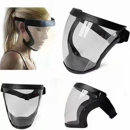 Pantalla facial de plástico de cobertura total para la aplicación de pesticidas agrícolas: equipo de protección y seguridad, unisex.
