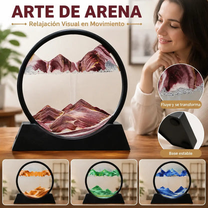 Adornos de arenas movedizas 3D para decoración del hogar con forma de montaña y río antiguos
