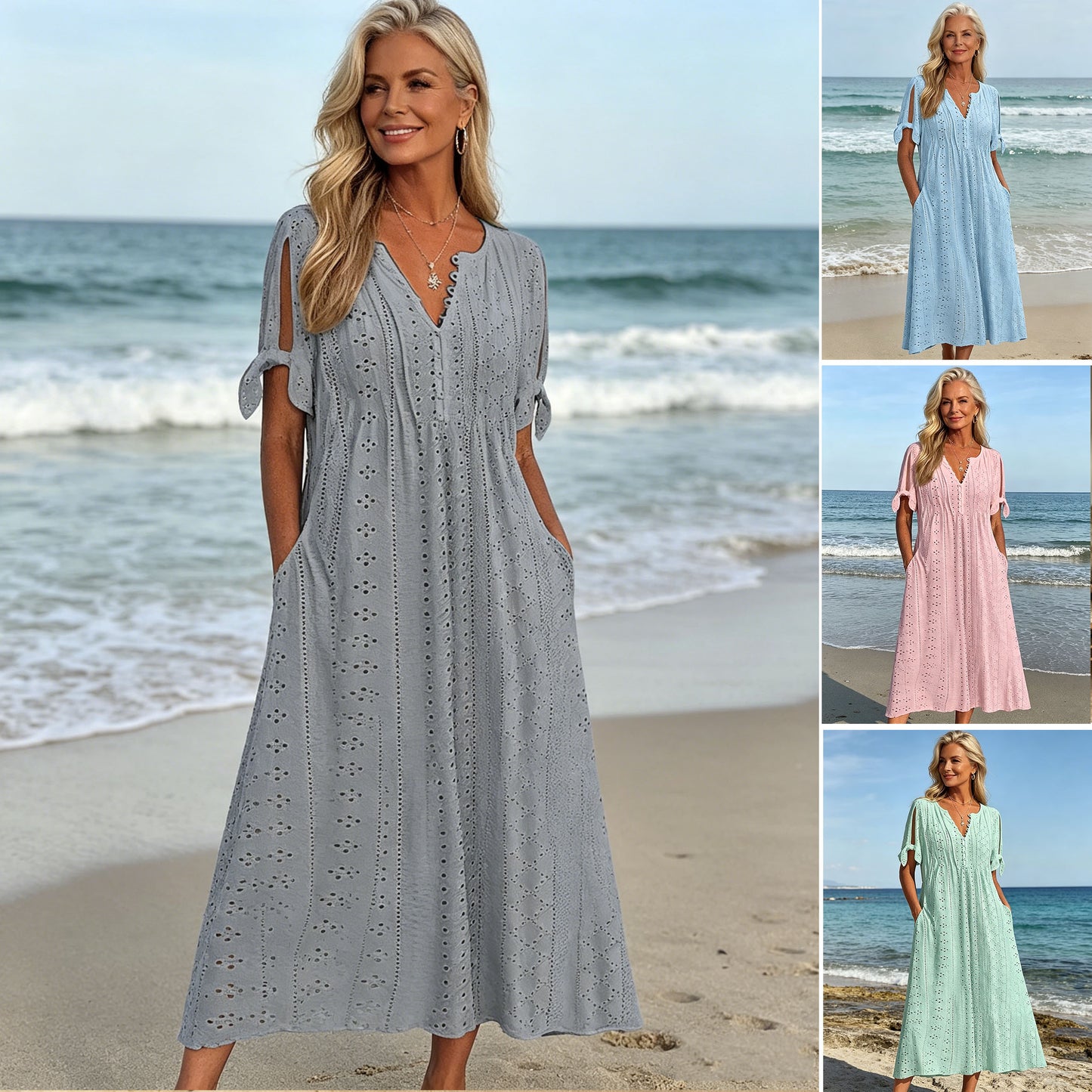 🏆【Najprodavaniji】[S-5XL]👗Jednostavna i prekrasna jednobojna haljina