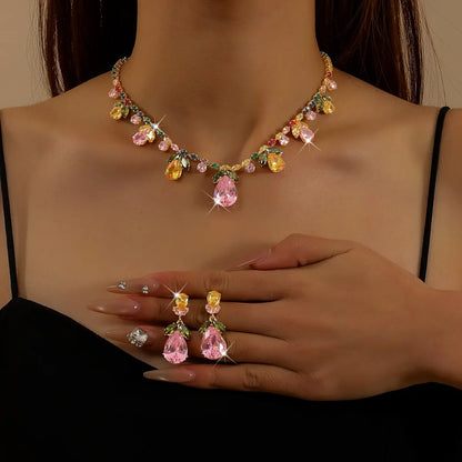 🌷👑Elegante conjunto de collar y pendientes de tulipán