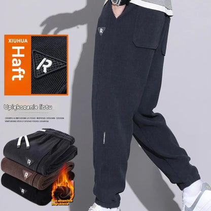 🔥【M-5XL】👖Nové zimní kalhoty pro muže, navíc sametové a silné manšestrové, teplé a ležérní pánské kalhoty