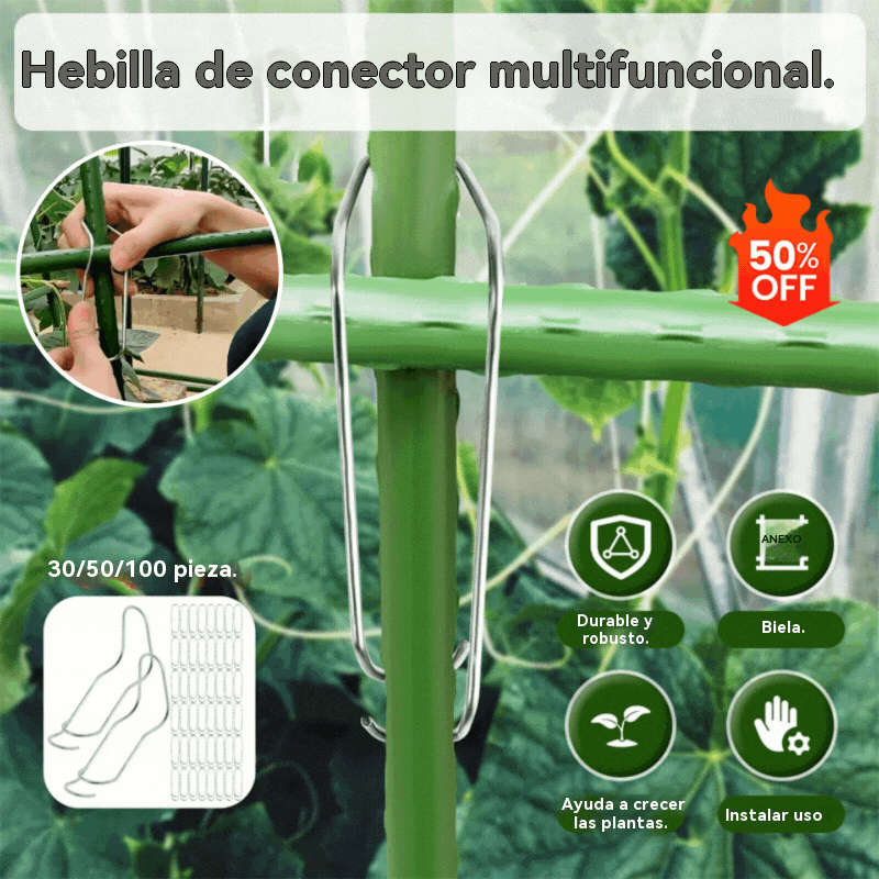 🔥【Compre 15 y obtenga 15 gratis】Hebilla fija de escalada de ratán, hebilla de conexión de poste de soporte, hebilla de plantación de alambre de plantación