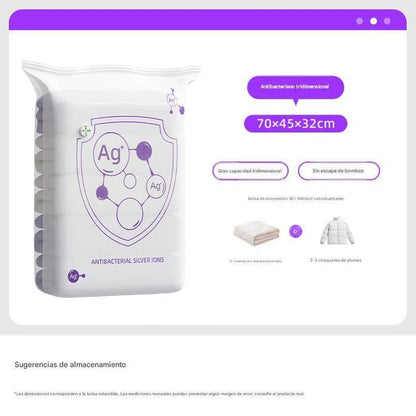 ✨（5 piezas）💨 Bolsa de almacenamiento al vacío grande y compresible: no requiere bomba, es a prueba de fugas e ideal para ahorrar espacio en maletas y en casa ✈️