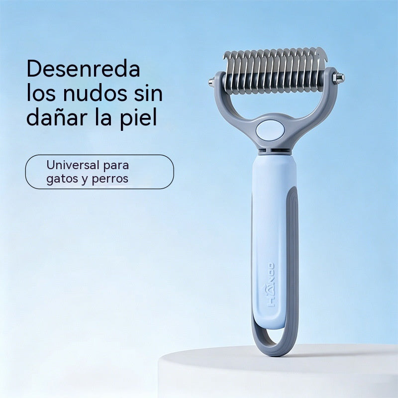 【2 pieza 27 euros】Peine de acero inoxidable de doble cara para el cuidado de mascotas, peine para desenredar y reducir el cabello de gatos y perros.