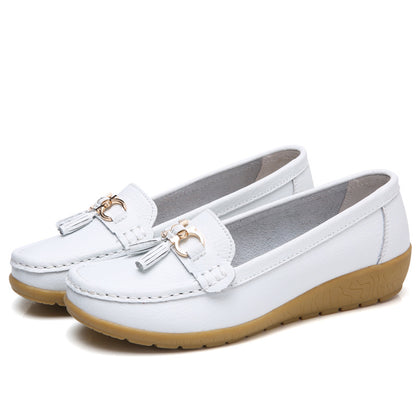 👟【35-44】Nuevos zapatos casuales de cuero genuino para mujer, moda 2026