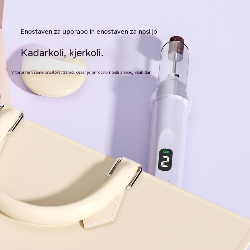 💅Električna pilica za nohte 2 v 1 z LED lučko (sušilna lučka + 5 polirnih nastavkov)