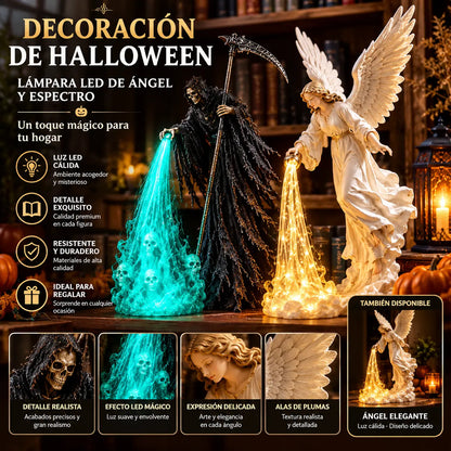 🎃🔥 Luz LED decorativa de ángel 3D | Decoración de estantería iluminada de fantasía