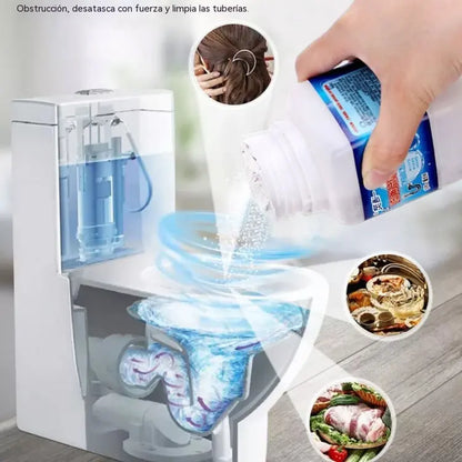 💪🚰✨Limpiador de desagües doméstico, potente disolución, actúa al instante.