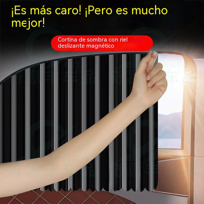🔥【Juego de 4 piezas】 Cortina parasol con riel deslizante para ventana de coche y aislamiento térmico