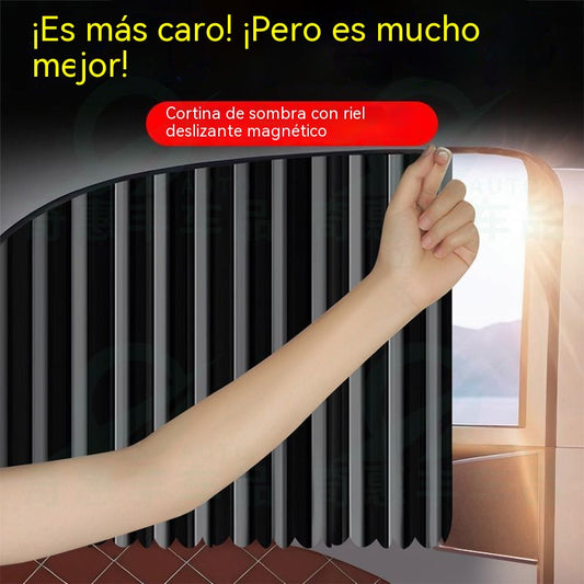 🔥【Juego de 4 piezas】 Cortina parasol con riel deslizante para ventana de coche y aislamiento térmico