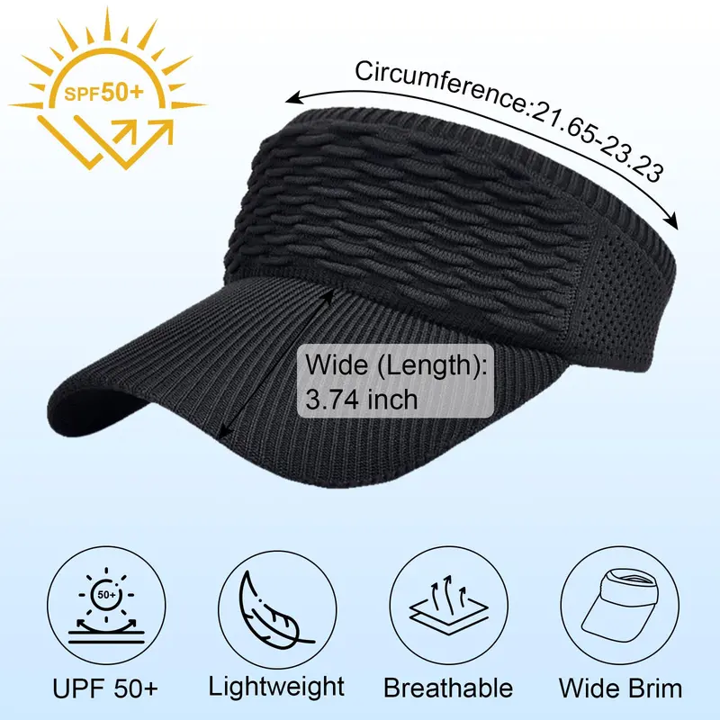 【3 pieza】Sombrero de sol informal de punto para mujer: un accesorio elegante y con estilo; cómodo y ajustable, con un diseño único que irradia elegancia.