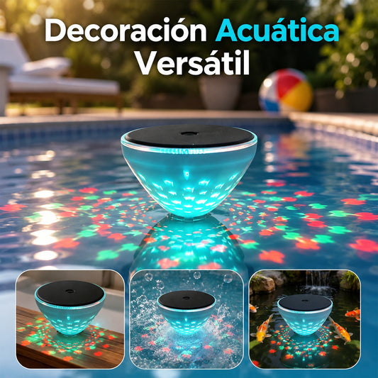 Lámpara solar flotante para piscina con proyección de peces